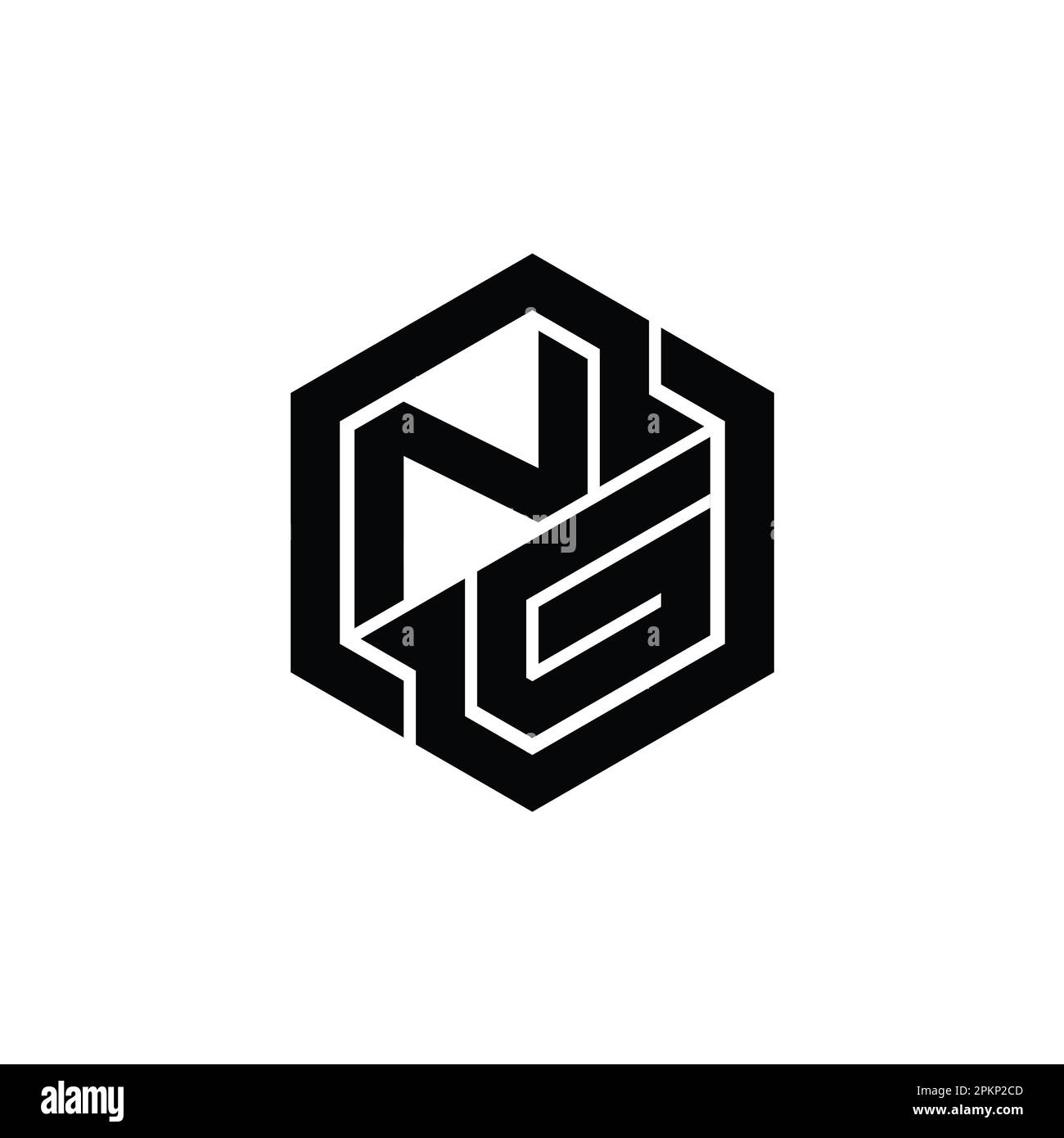 Monogram Logo Letter Modern Blue Light Gaming Design Geometric