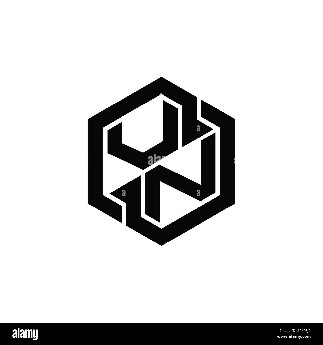 VN Logo monogram gaming with hexagon geometric shape design template ...
