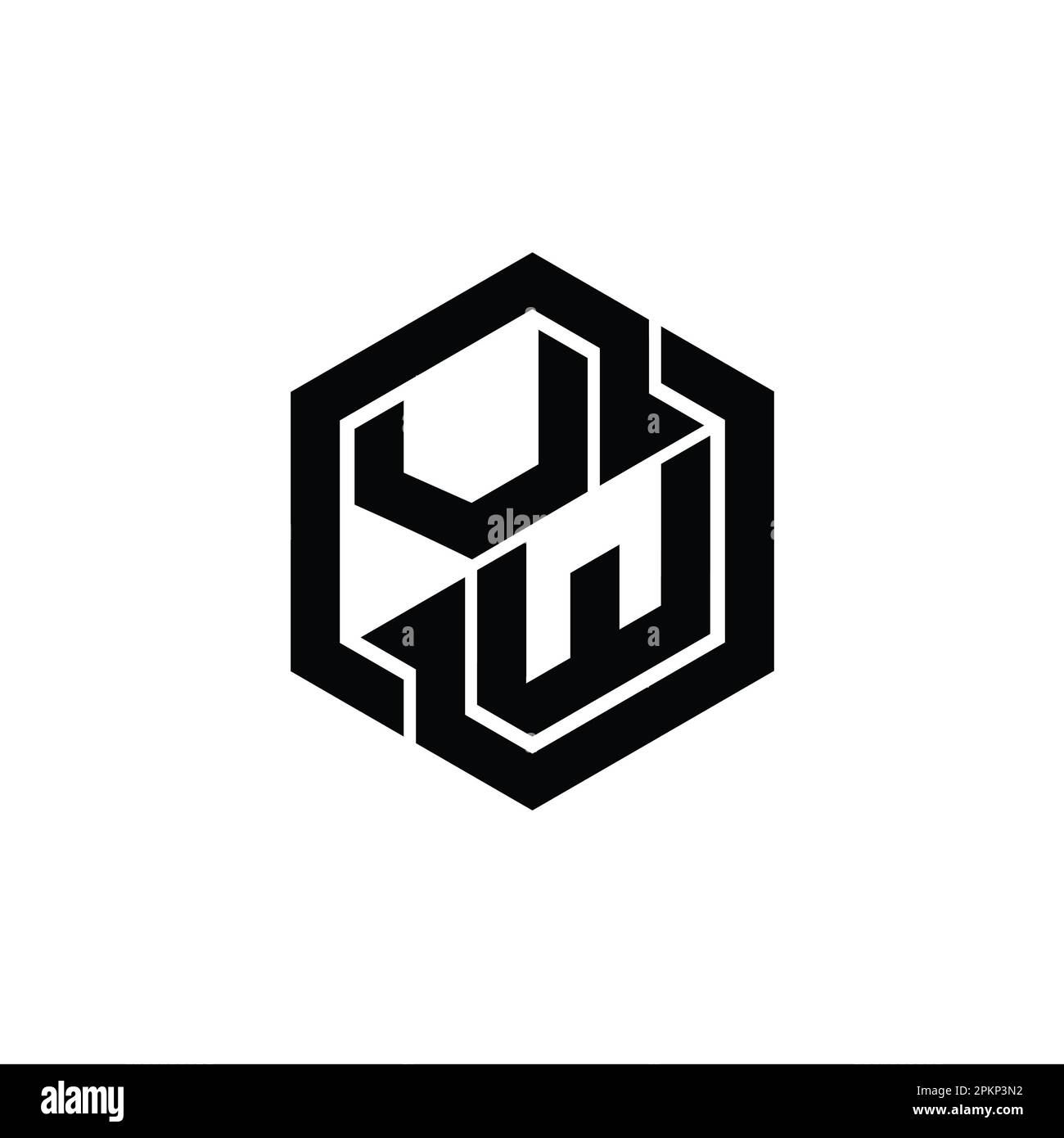 VW Logo monogram gaming with hexagon geometric shape design template ...