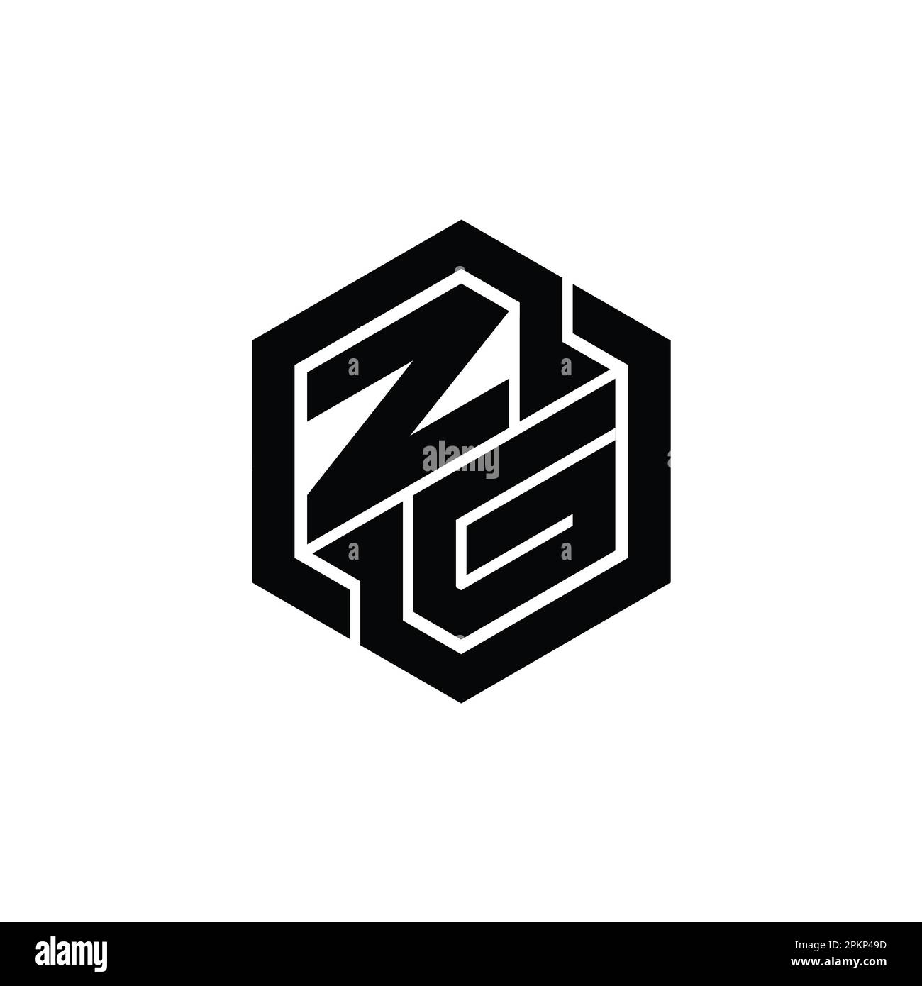 ZG Logo monogram gaming with hexagon geometric shape design template