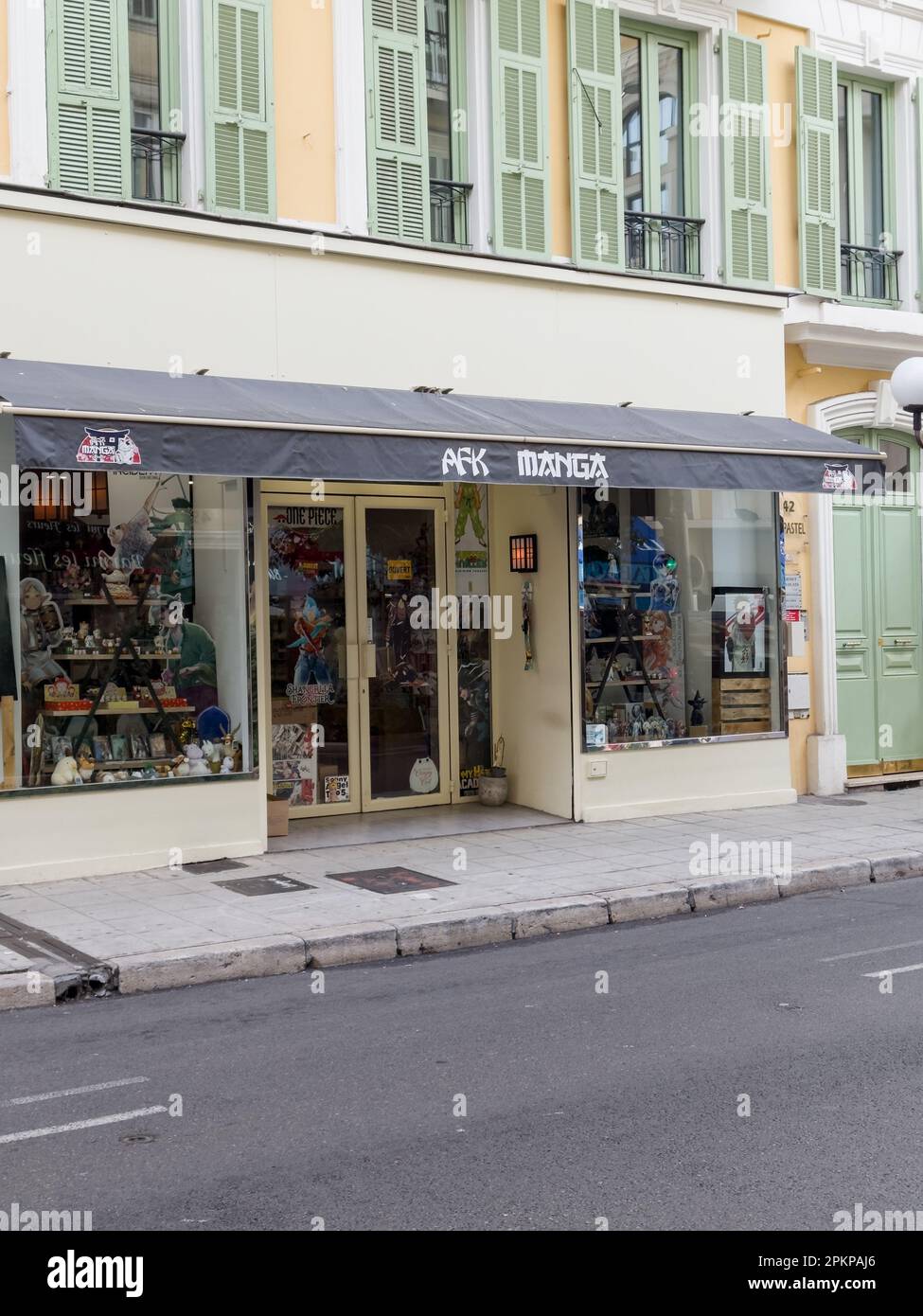 NICE, FRANCE- CIRCA MARCH, 2023: AFK Manga store in Nice city, travel content Stock Photo