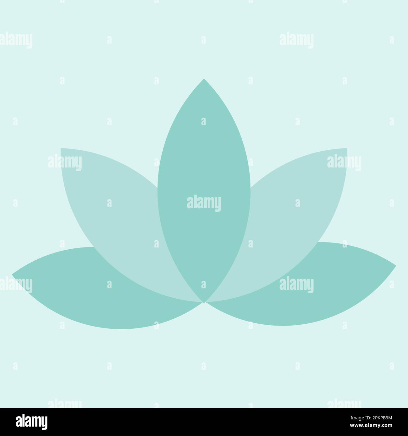 Simple flat illustration of blue lotus flower. Vector illustration ...