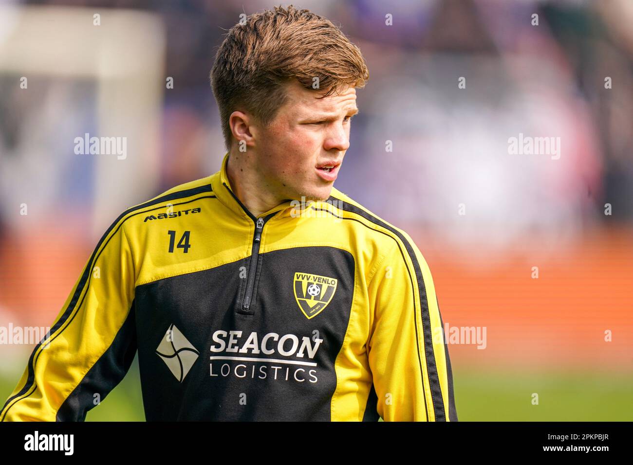 Tilburg, Netherlands. 09th Apr, 2023. TILBURG, NETHERLANDS - APRIL 9: Levi  Smans of VVV-Venlo during the Dutch Keukenkampioendivisie match between  Willem II and VVV-Venlo at Koning Willem II Stadion on April 9, levi tilburg