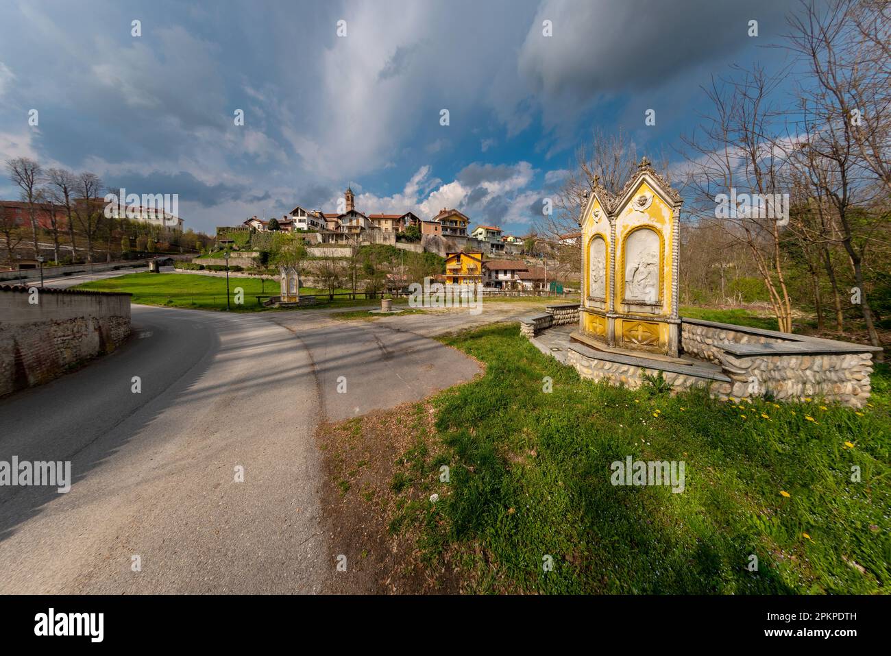 Morozzo, Cuneo, Piedmont, Italy April 07, 2023 Landscape of Morozzo