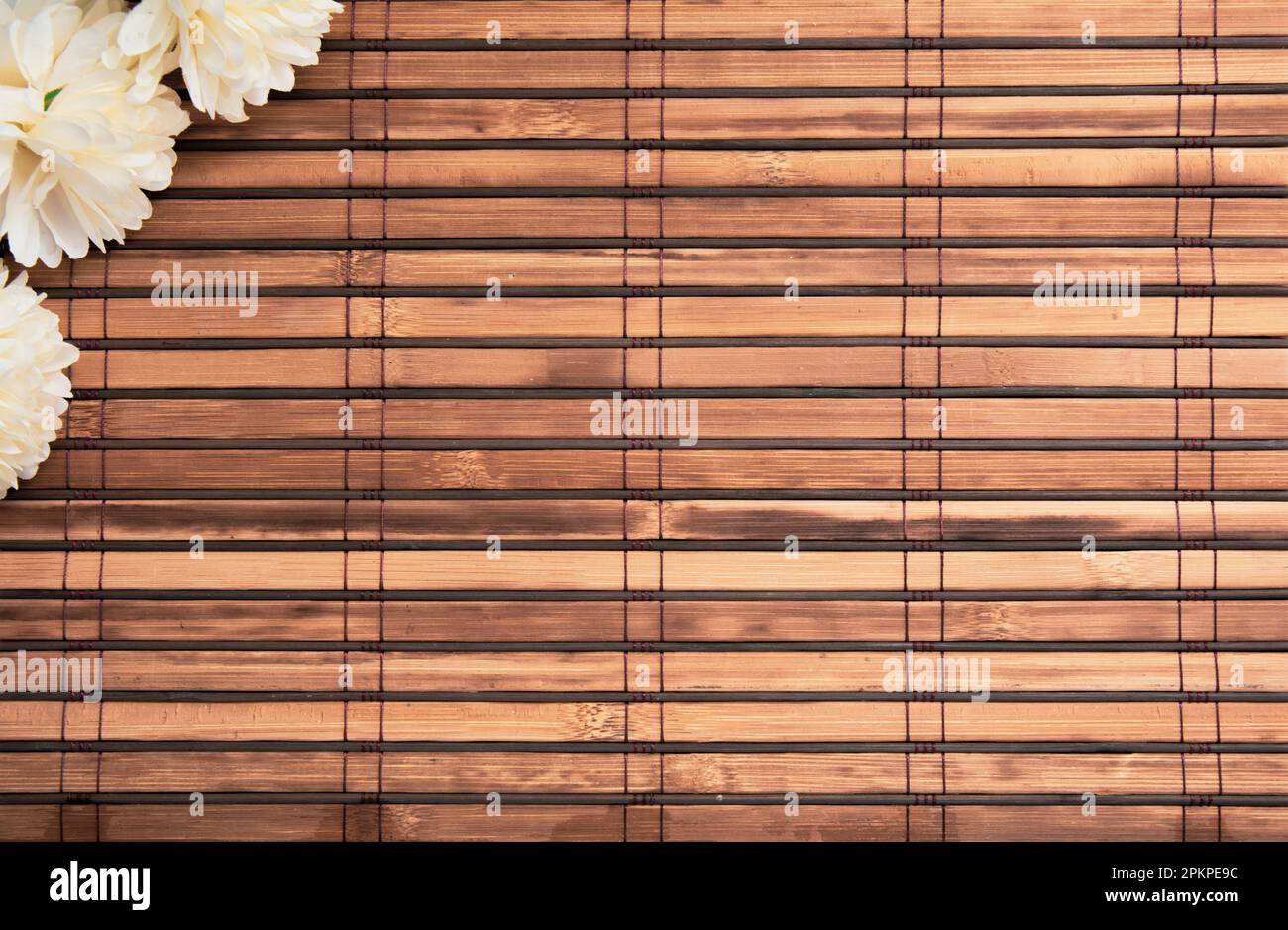 background created with thin wooden bamboo sticks and backdrop with