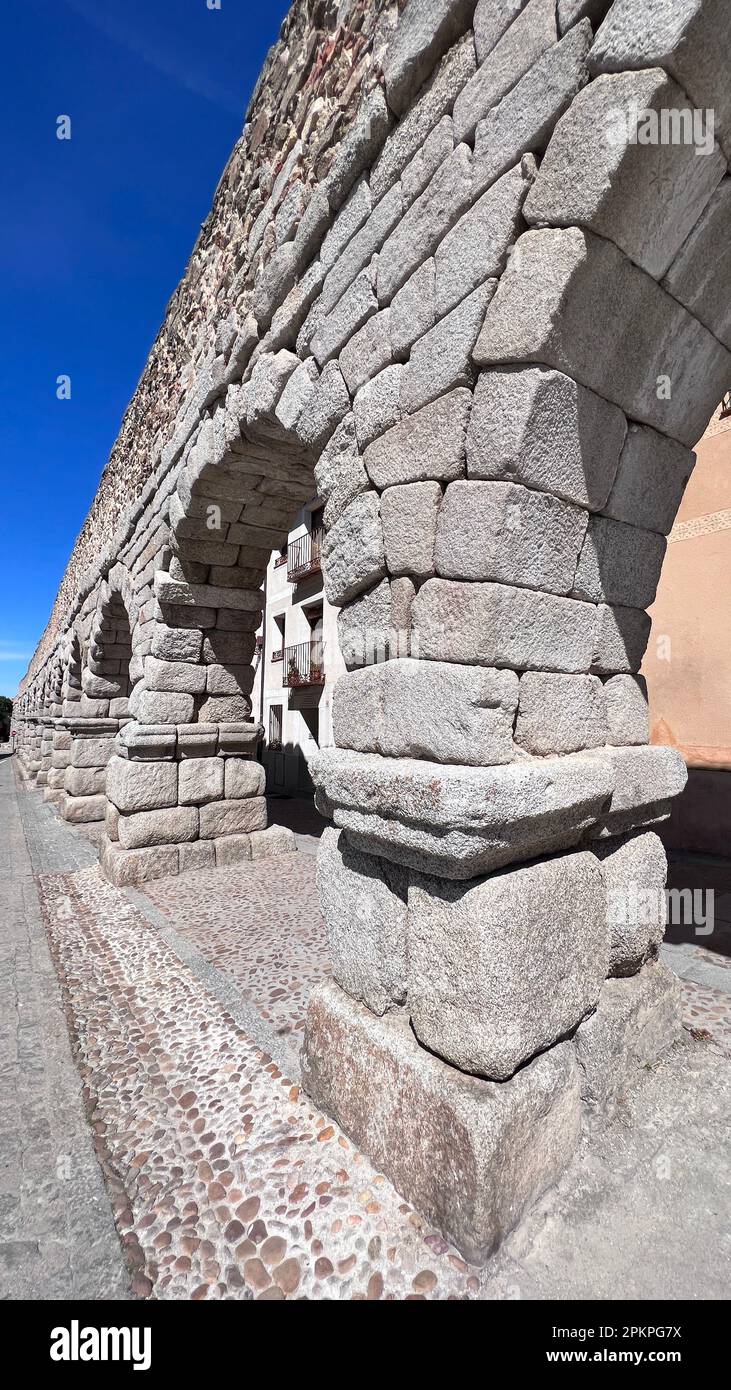 Arches of the Segovia roman aqueduct Stock Photo