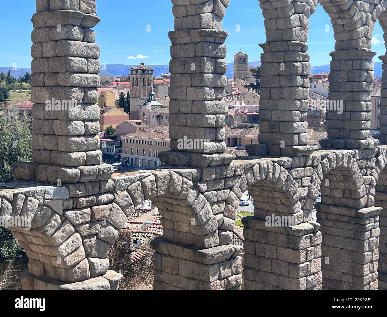 Arches of the Segovia roman aqueduct Stock Photo