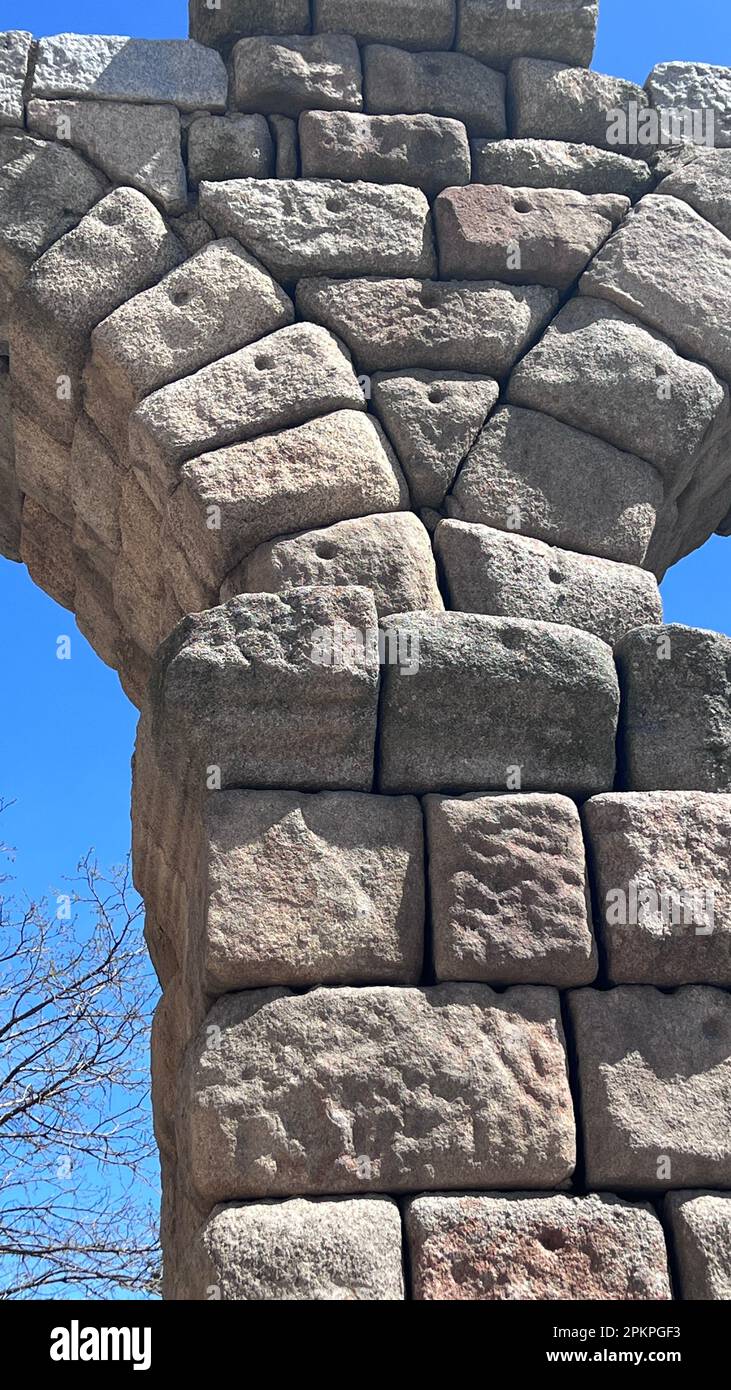 Arches of the Segovia roman aqueduct Stock Photo