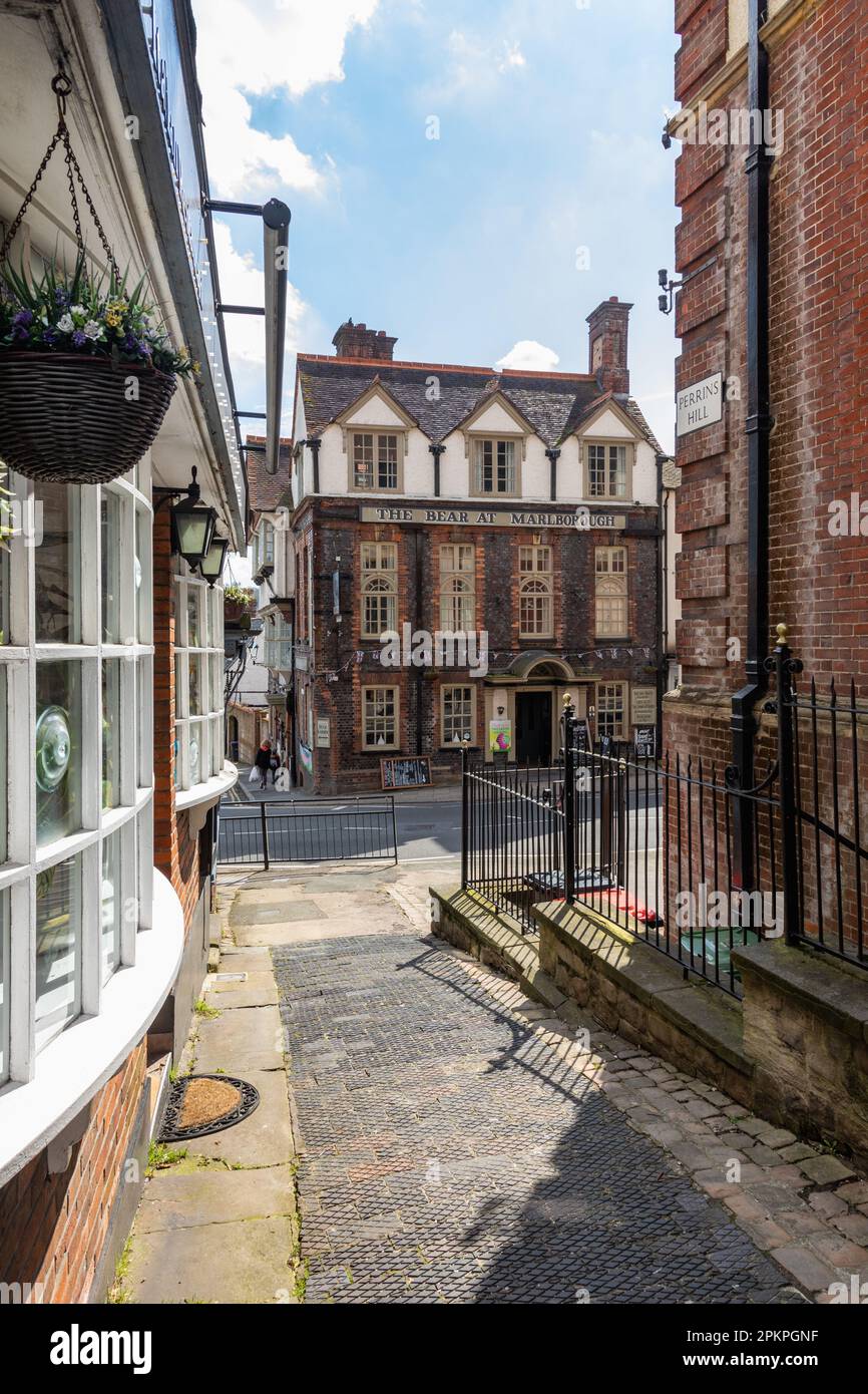 The Bear at Marlborough Hotel as seen from Perrin's Hill, High Street