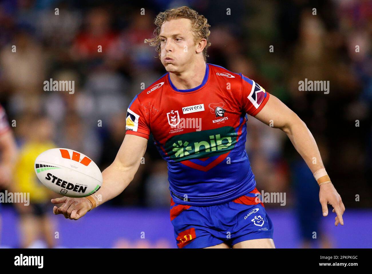 Phoenix Crossland of the Knights during the NRL Round 6 match between ...