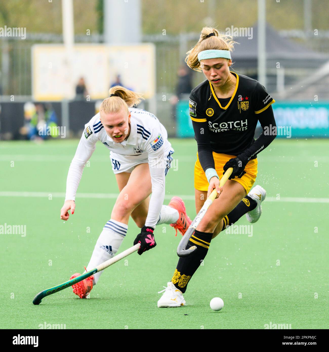 Amstelveen Netherlands. 09th Apr 2023. AMSTELVEEN 09 04 2023 Wagener Stadion Euro Hockey League 2023 Women. Lilly Stoffelsma and Danique Van der Veerdonk during the game Den Bosch Dusseldorfer. Photo ...