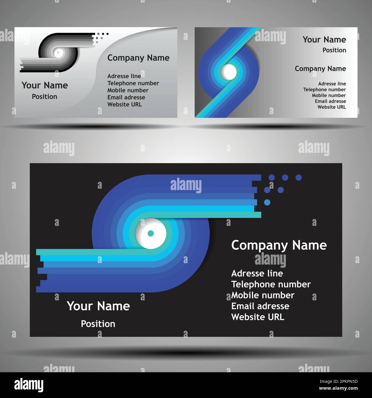 Colorful Futuristic Business Card Template Layout - Abstract Design for ...