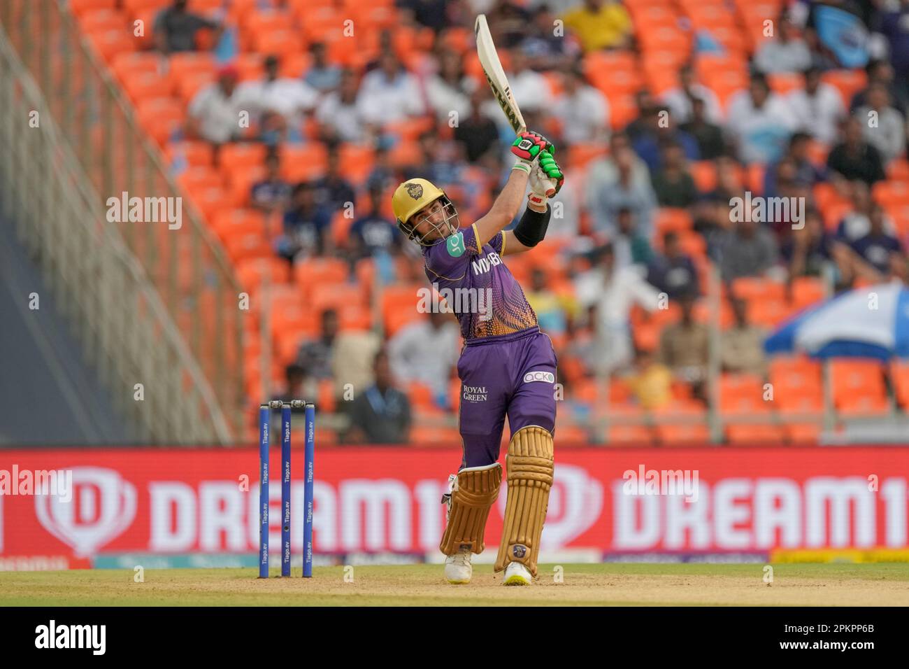 Kolkata Knight Riderss Rahmanullah Gurbaz Plays A Shot During The Indian Premier League Ipl 