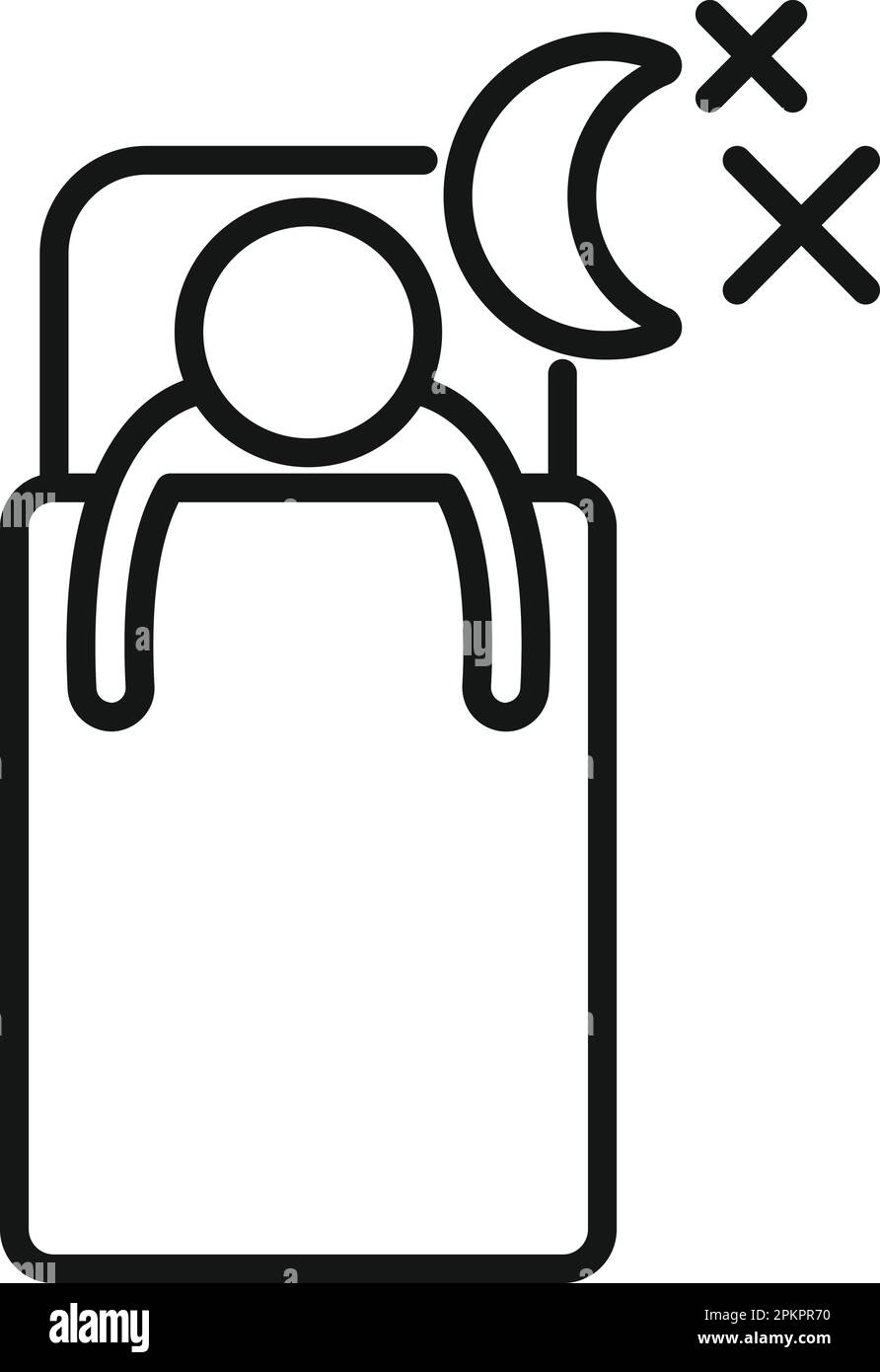 Sleep problem icon outline vector. Stress disorder. Night awake Stock ...