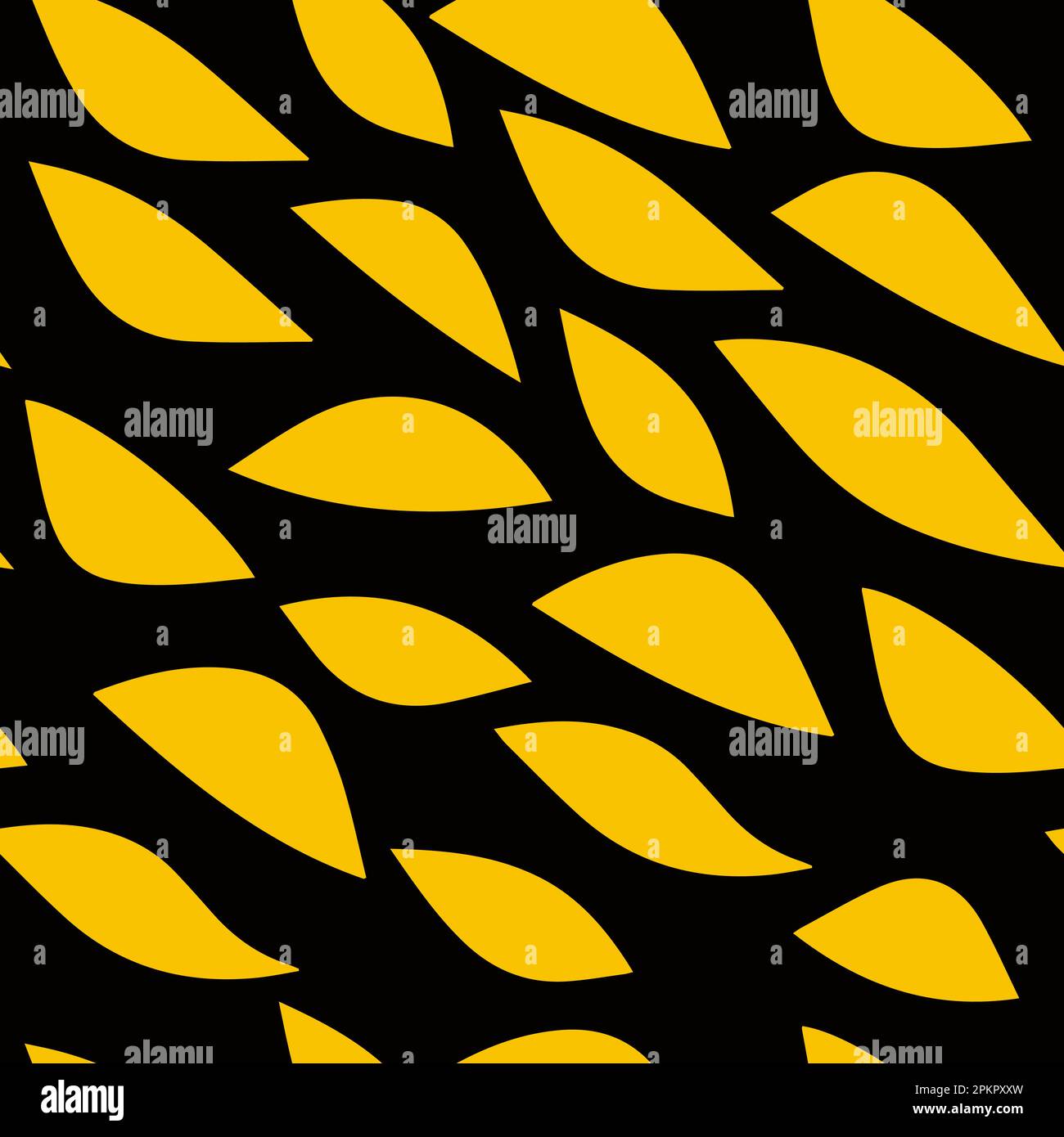 orange figures on a black background. seamless pattern background petals. vector illustration Stock Vector
