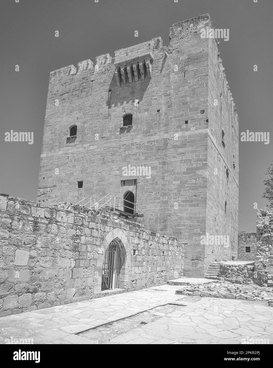 Kolossi castle is a former Crusader castle-fortress not far from the modern city of Limassol. Built in the 12th century during the Crusader wars by the Knights of St John, it was later occupied by the famous Knights Templar. It was also occupied at one time by the English King Richard the Lionheart Stock Photo