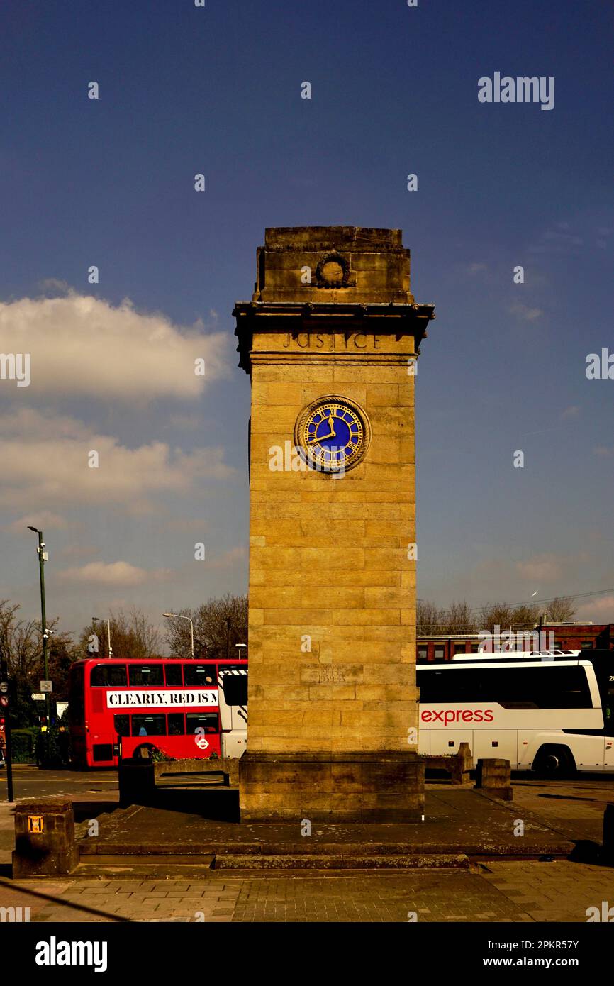 Clock Tower  at Golders Green Station in London, United Kingdom Stock Photo