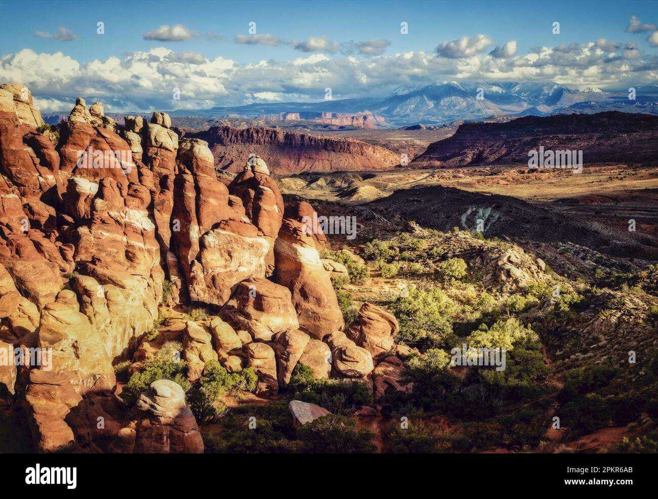 The rock formations of the Fiery Furnace in Arches National Park, Utah. Stock Photo