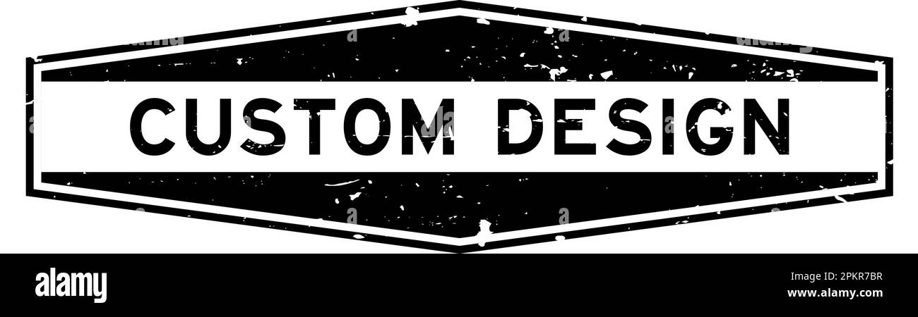 Grunge black custom design word hexagon rubber seal stamp on white ...