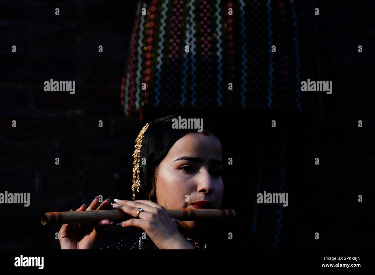 April 9, 2023, Bhaktapur, Nepal A Nepalese woman dressed in cultural
