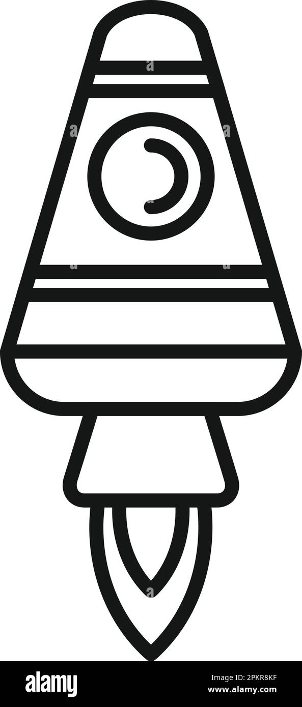 Fire launch icon outline vector. Space rocket. Start ship Stock Vector