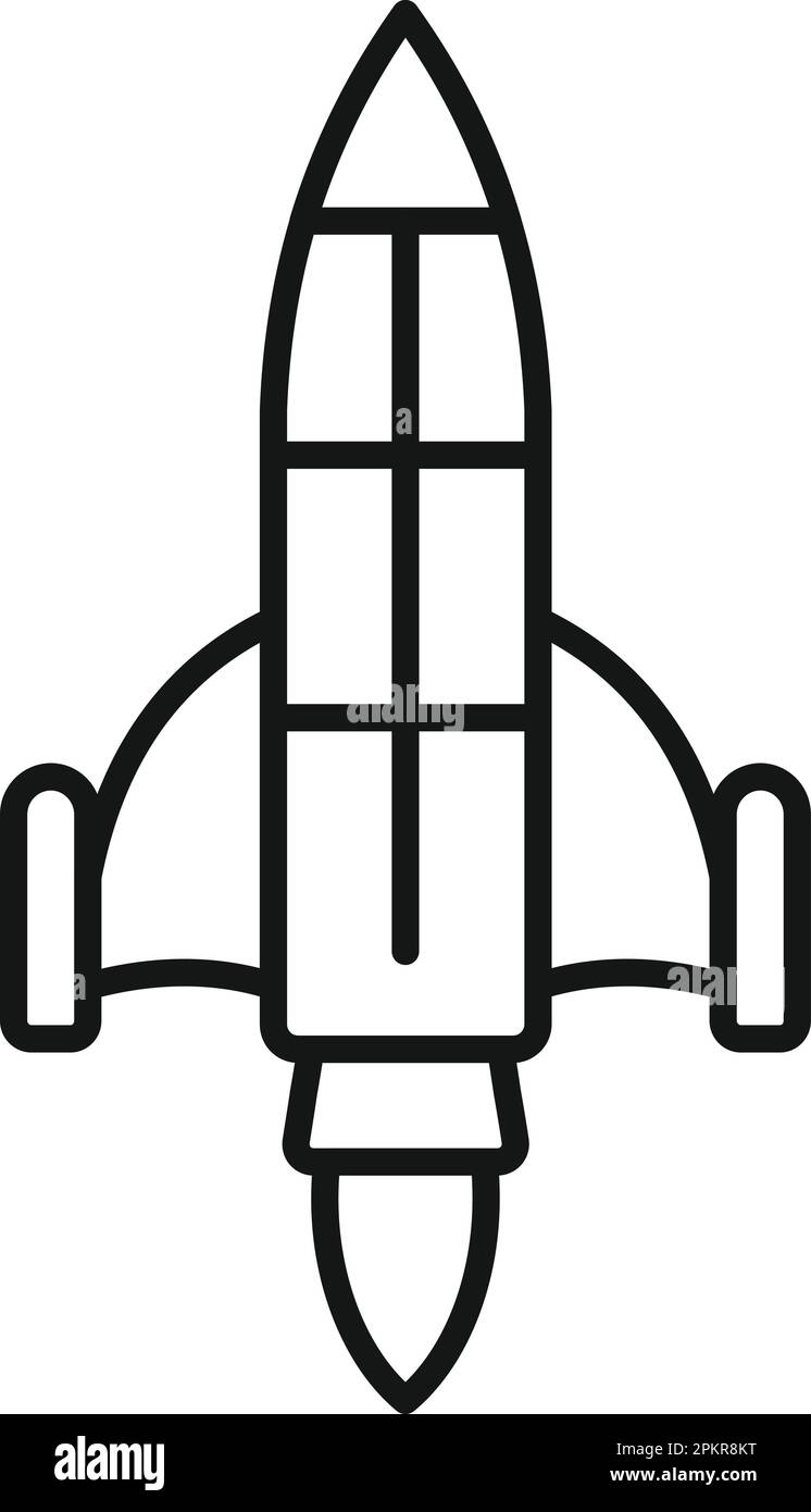 Start rocket space icon outline vector. Fire launch. Smoke startup Stock Vector