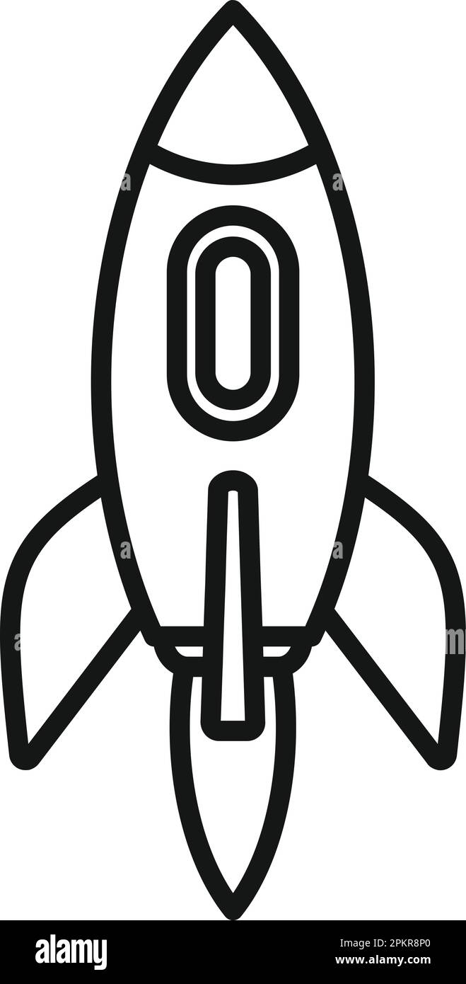 Rocket startup icon outline vector. Fire start. Sky future Stock Vector