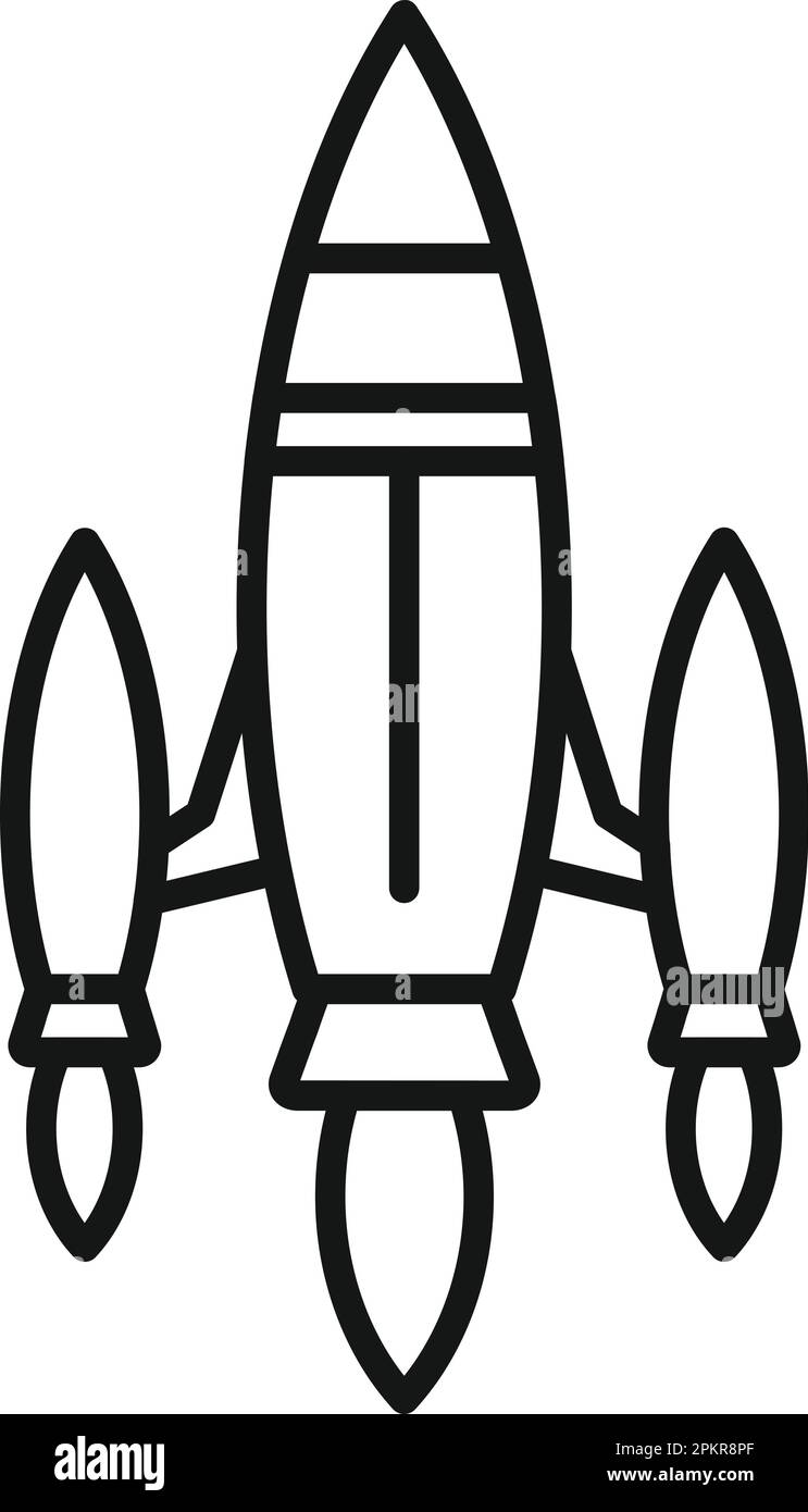 Rocket space icon outline vector. Fire start. Future smoke Stock Vector ...