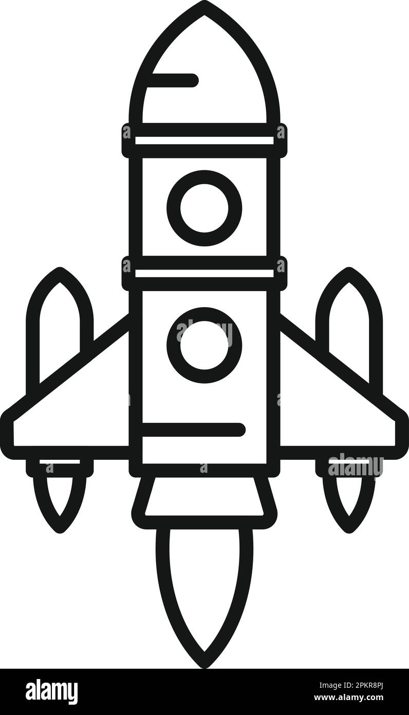 Booster rocket icon outline vector. Space ship. Sky future Stock Vector