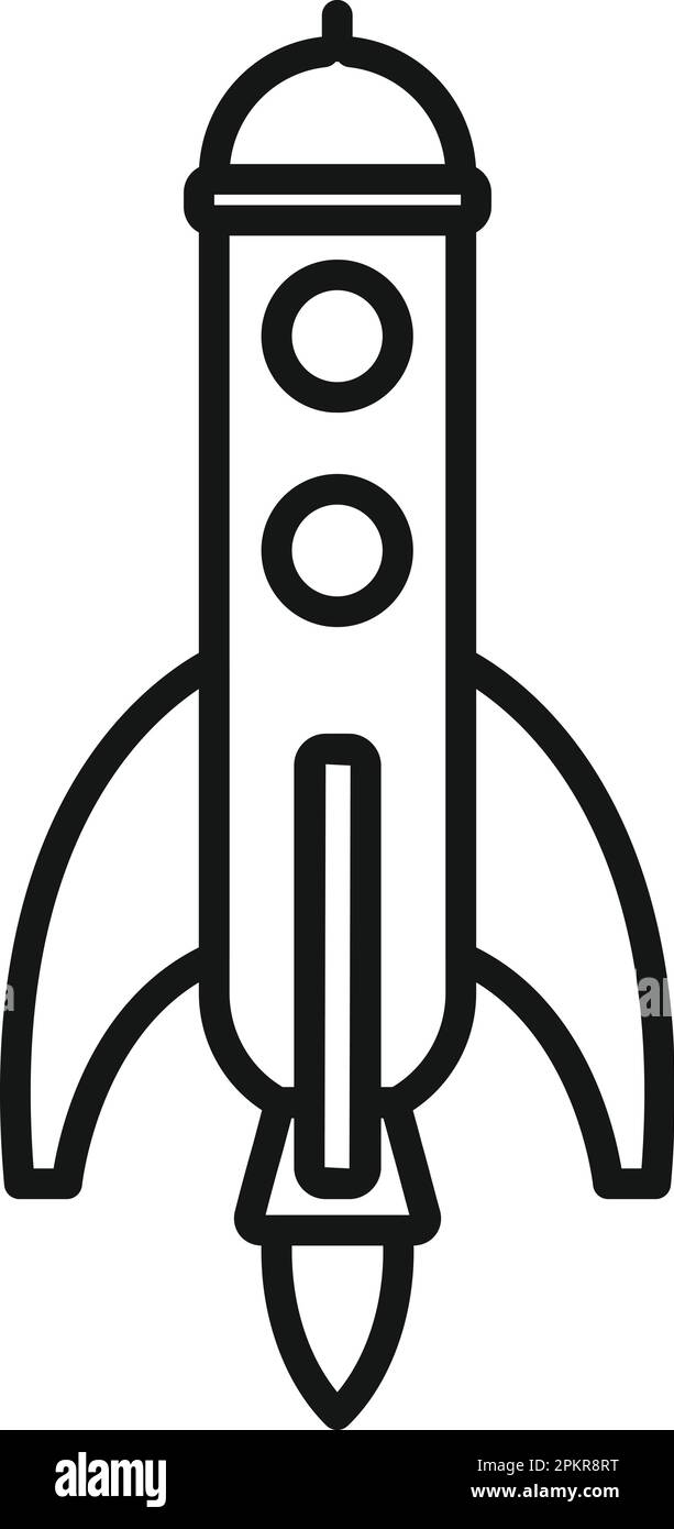 Project rocket icon outline vector. Space launch. Sky smoke Stock Vector