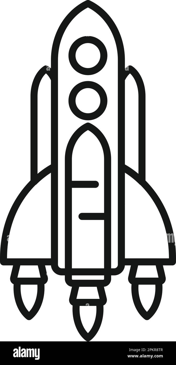 Failure space rocket icon outline vector. Fire speed. Sky smoke Stock Vector