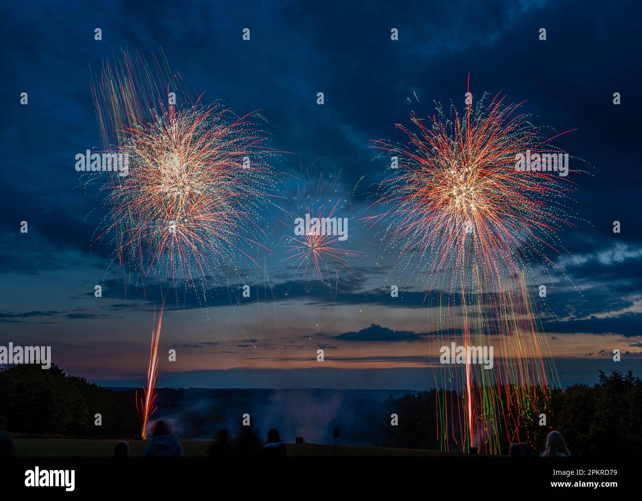 FIrework display, Stow on the Wold, Queen's Jubilee Celebrations Stock