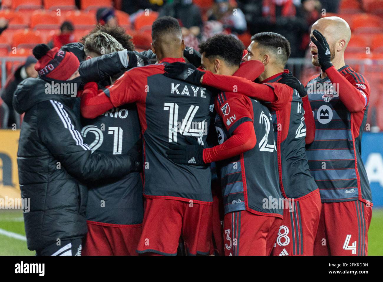 Toronto, ON, Canada - Match 18, 2023: Toronto FC football players slebrate  the goal during the match between Toronto FC (Canada) and Inter Miami F  Stock Photo - Alamy