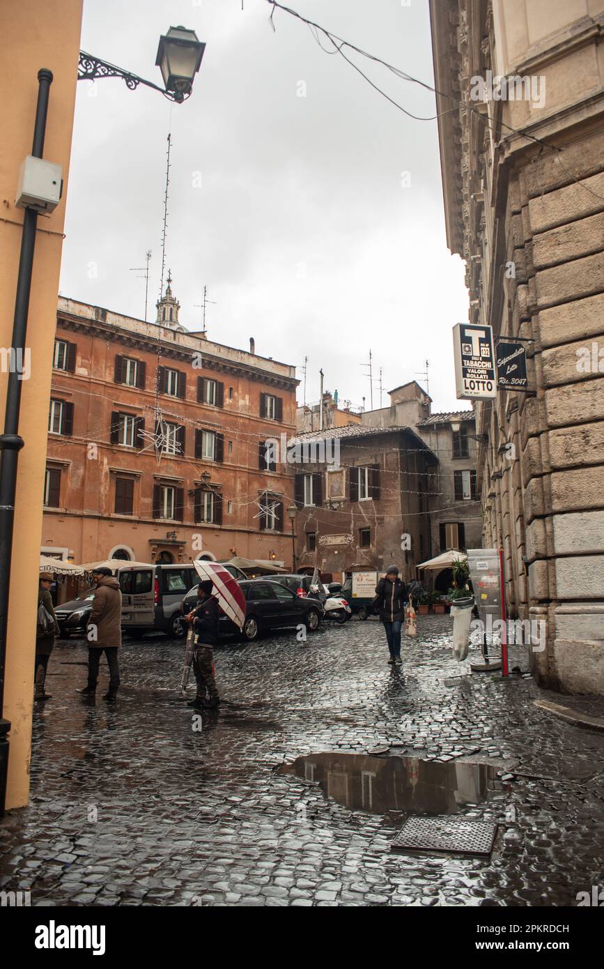 Rainy day in Rome, Italy Stock Photo