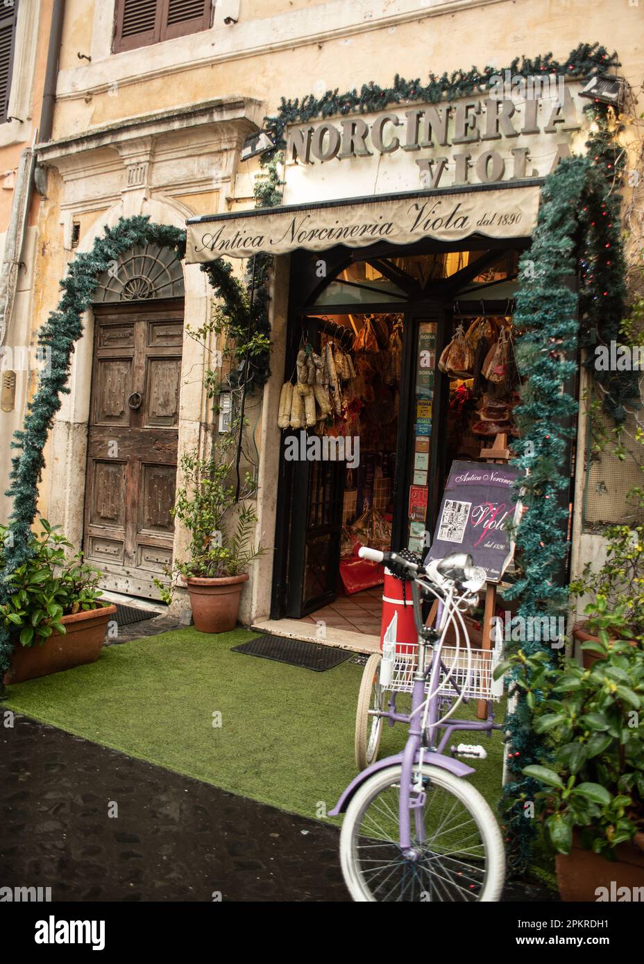 Rome, old butcher store front Stock Photo