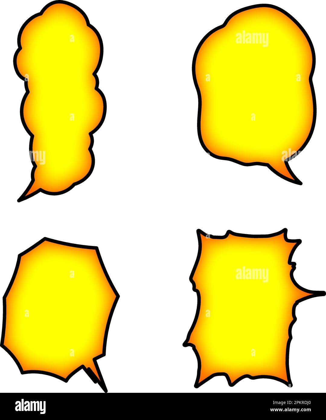 Speech bubbles used in Japanese comics. Vector data is easy to edit