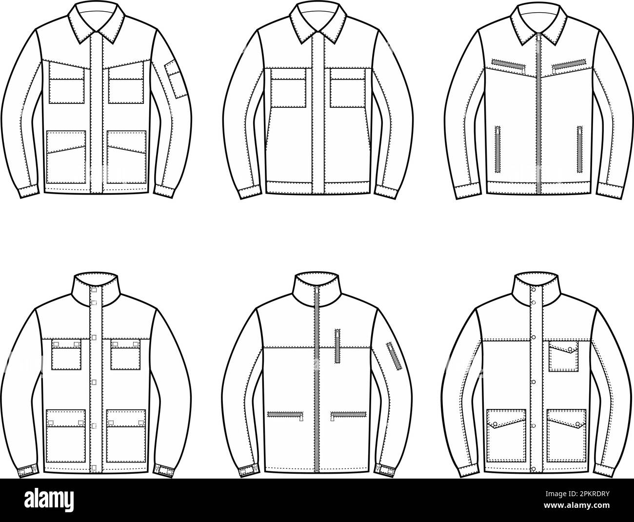Mens work jacket. Fashion CAD. Stock Vector