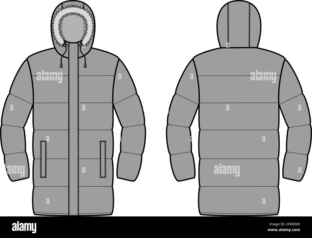 Mens winter quilted down coat Stock Vector Image & Art - Alamy