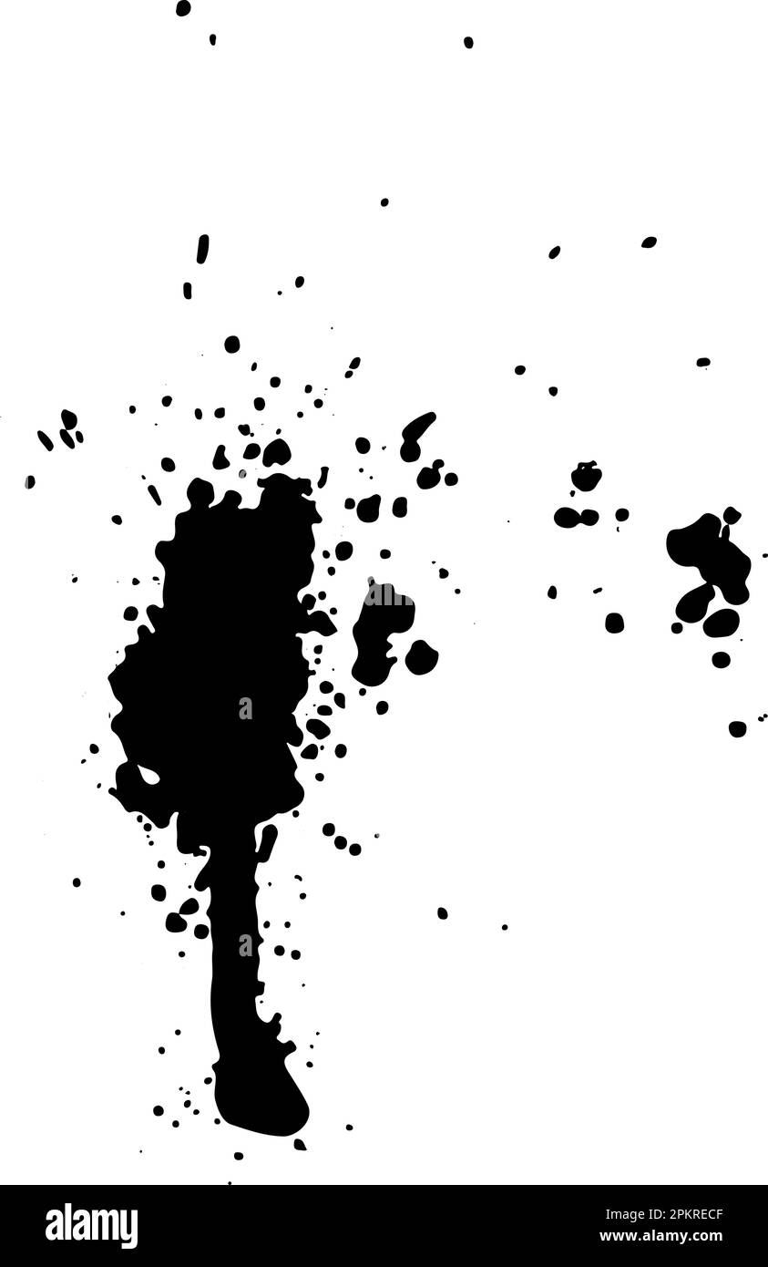Spray paint brush, splatter patterns, texture, ink drop on vector Stock