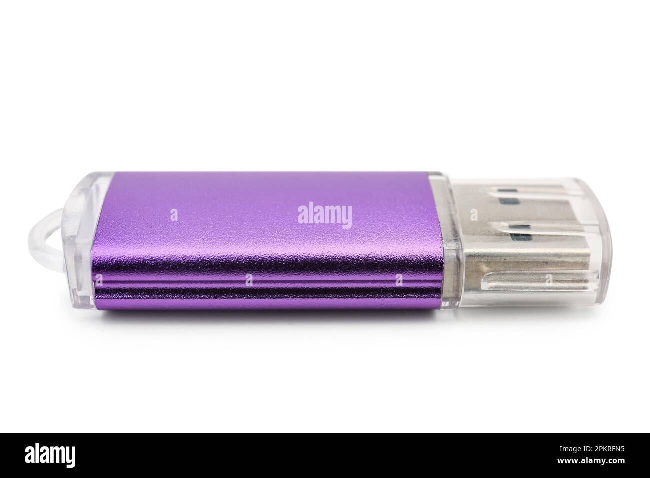 Purple USB flash drive on white background Stock Photo Alamy