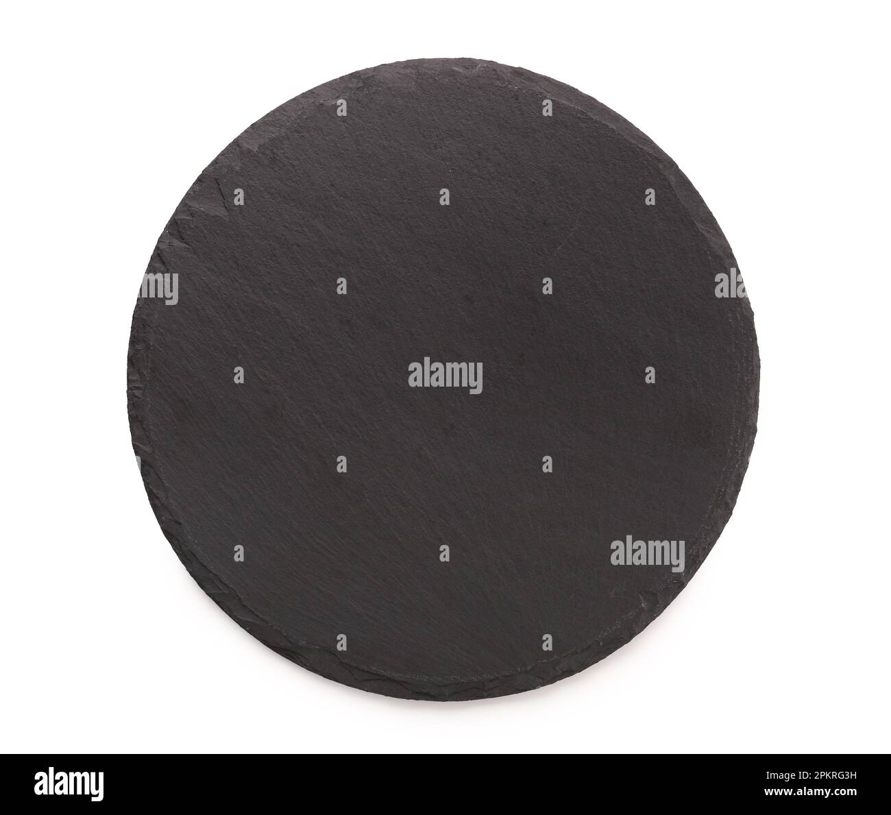 Round slate board isolated on white background Stock Photo Alamy