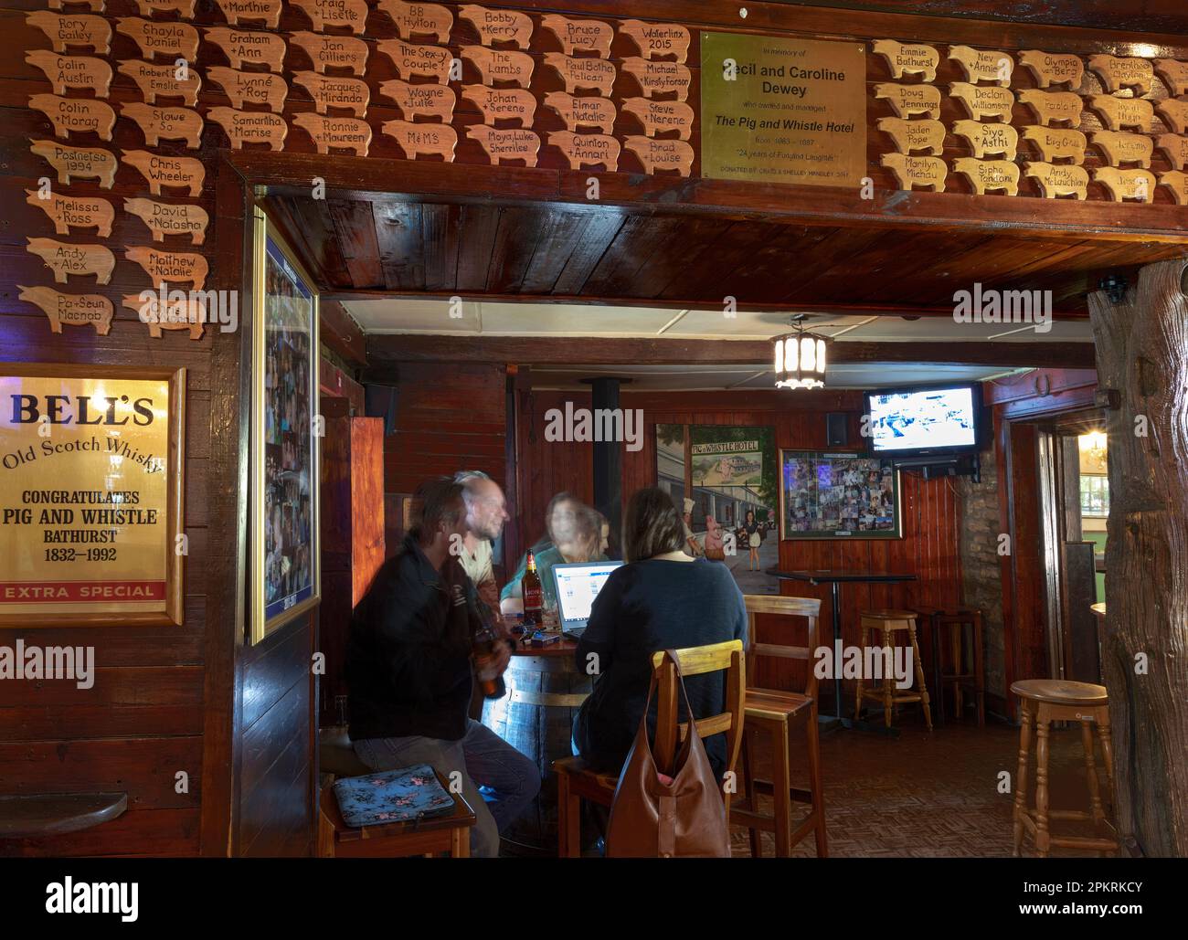 The bar in the ‘Pig and Whistle’ colonial hotel in Bathurst, South Africa. This bar is one of