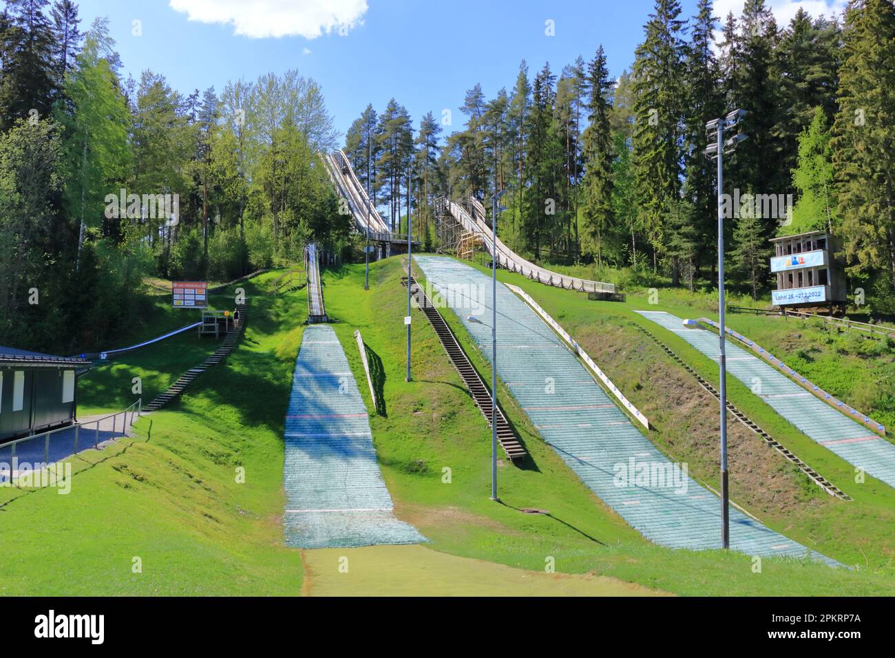 Ski jumping facility for young athletes and children in the summer ...