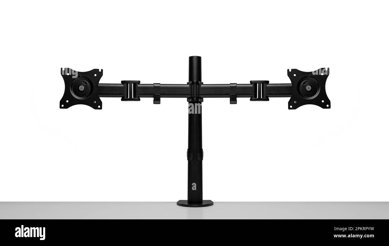 Desktop monitor mount isolated on white background stock photo alamy