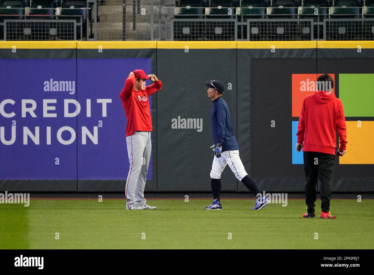 Los Angeles Angels' Hunter Renfroe runs the bases against the Seattle  Mariners during a baseball game Monday, April 3, 2023, in Seattle. (AP  Photo/Lindsey Wasson Stock Photo - Alamy