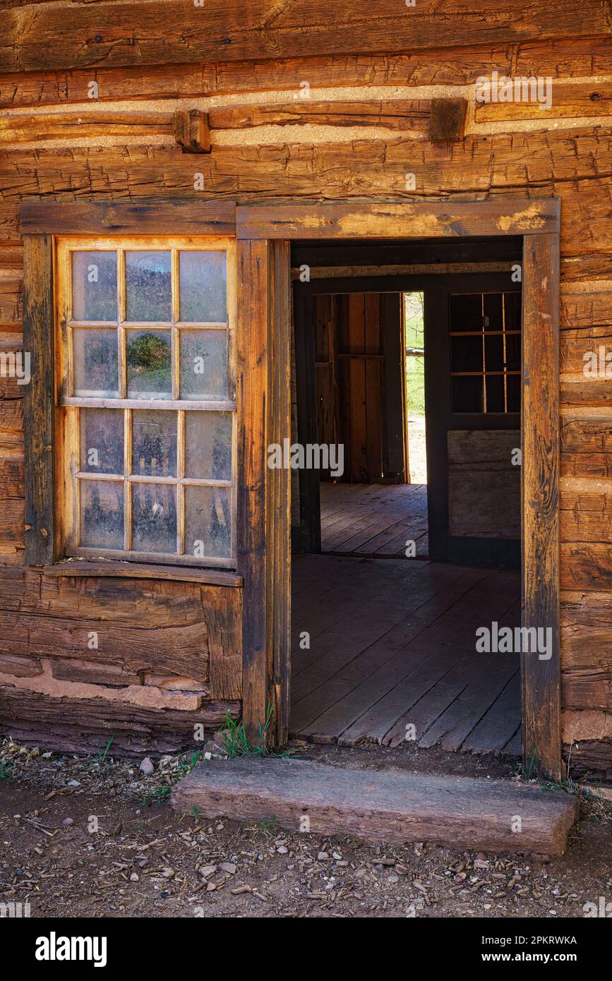 Interior of old home in Grafton ghost town in Grafton, Utah Stock Photo