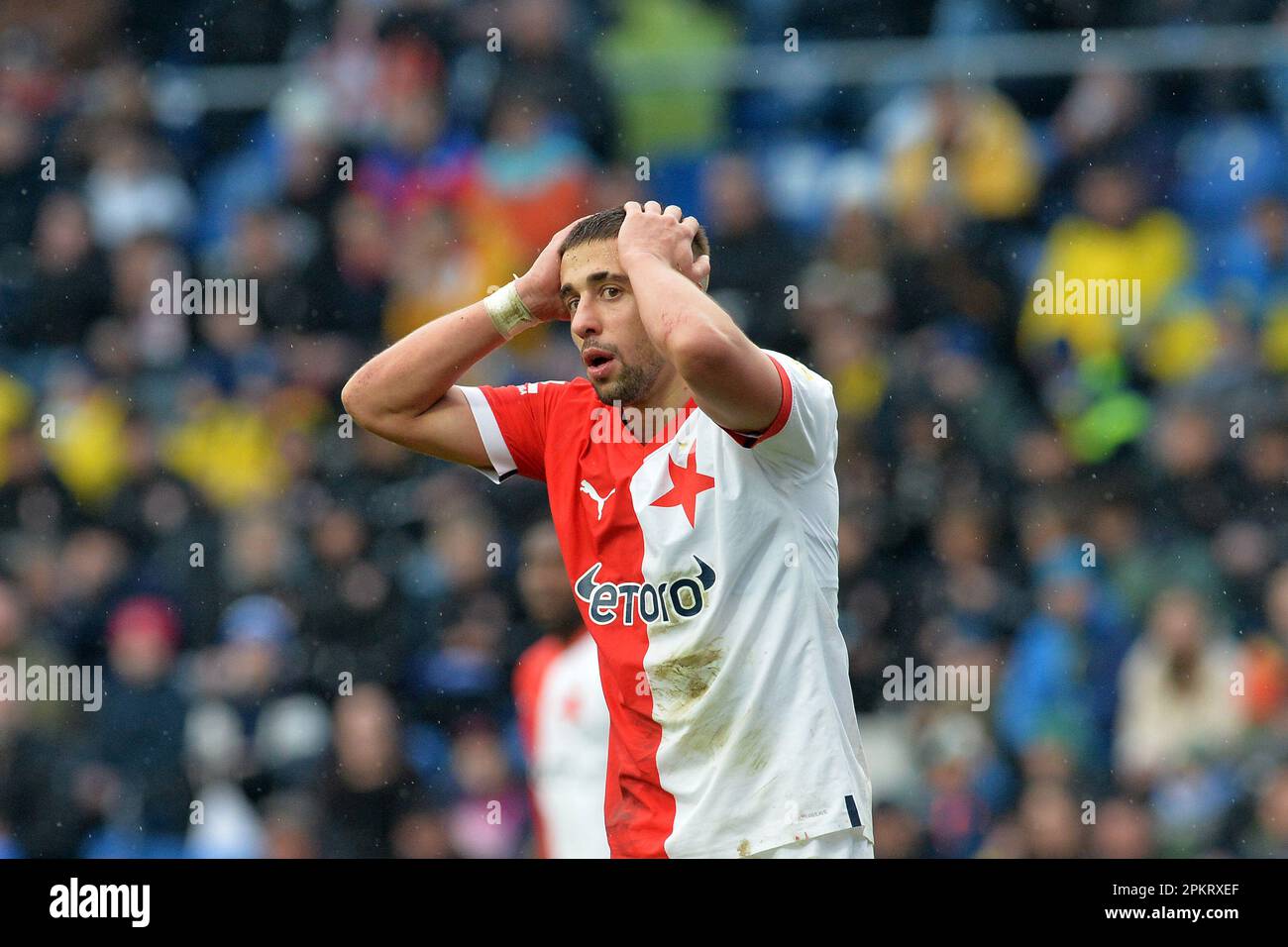 Mlada Boleslav, Czech Republic. 9th May, 2018. Players of Slavia