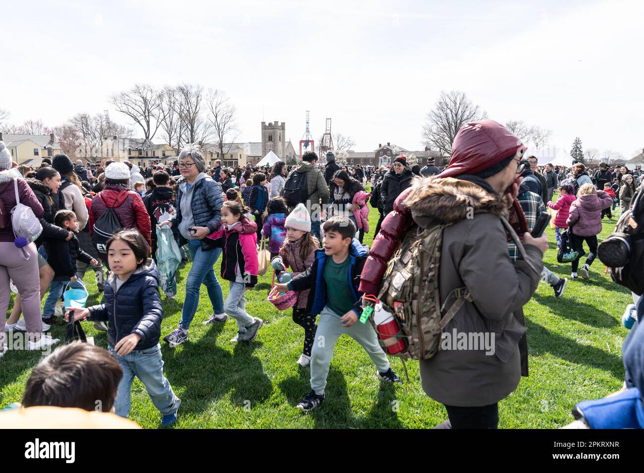 Kids and their parents and grandparents participate for Egg Hunt on Parade Grounds on Governors