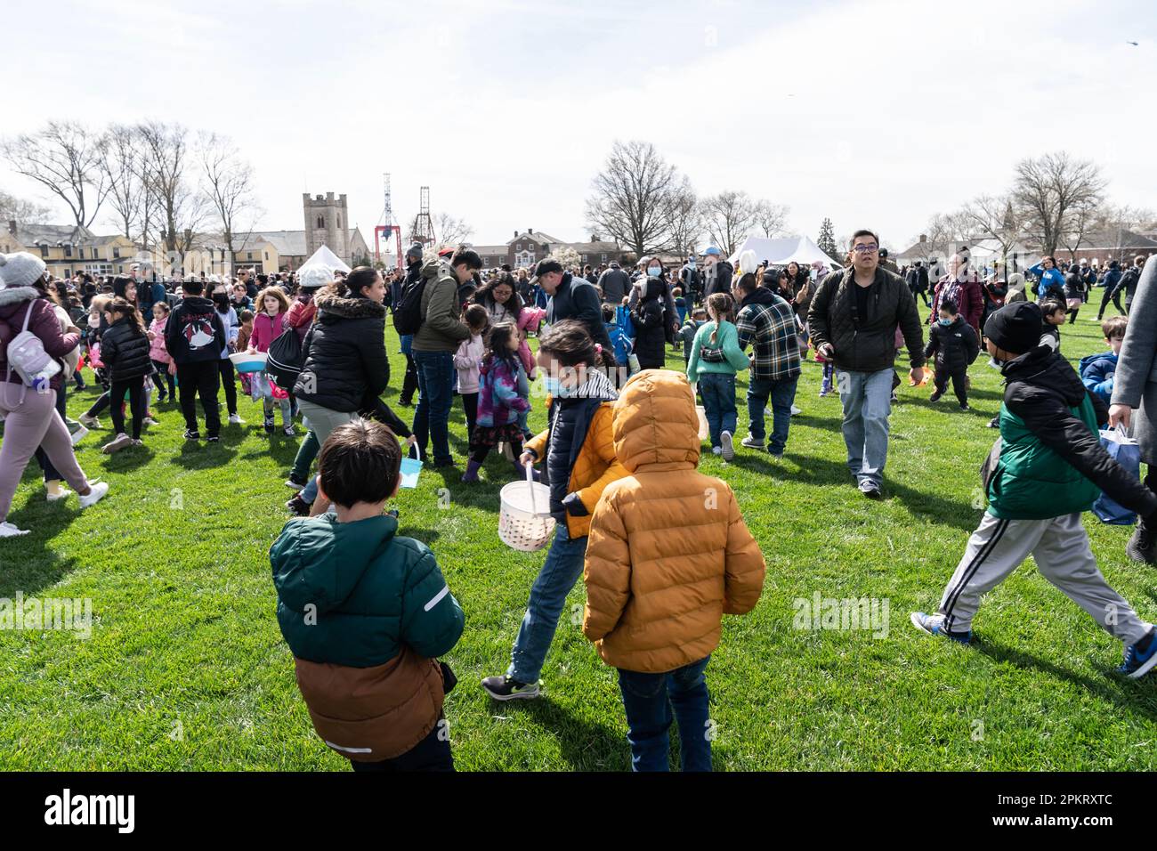 Kids and their parents and grandparents participate for Egg Hunt on Parade Grounds on Governors