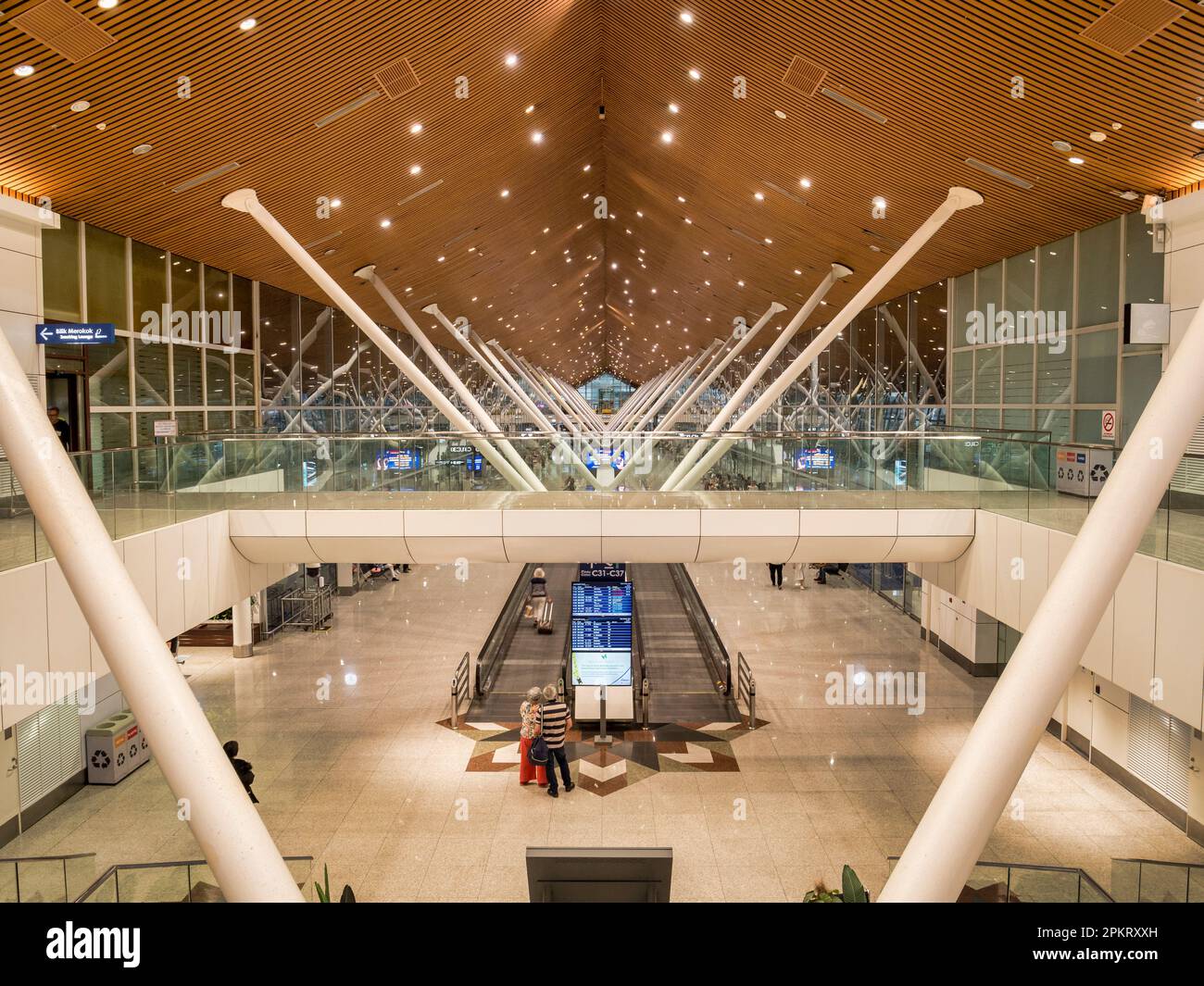 16 November 2022: Kuala Lumpur, Malaysia - One wing of the Satellite Building international terminal of Kuala Lumpur International Airport. Stock Photo